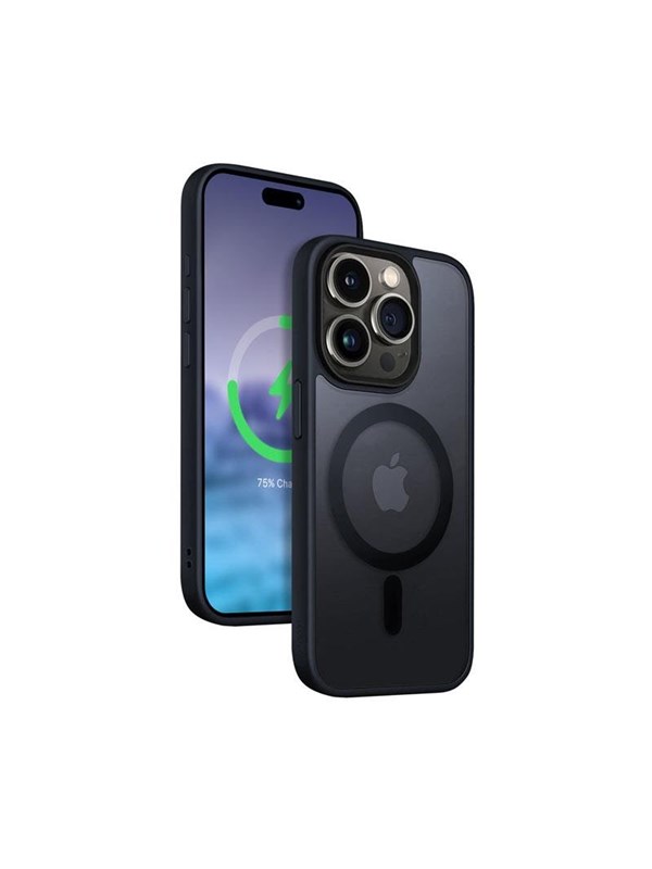 CRONG Hybrid Frost MAG Cover - iPhone 15 Pro MagSafe Case (Navy Blue)
