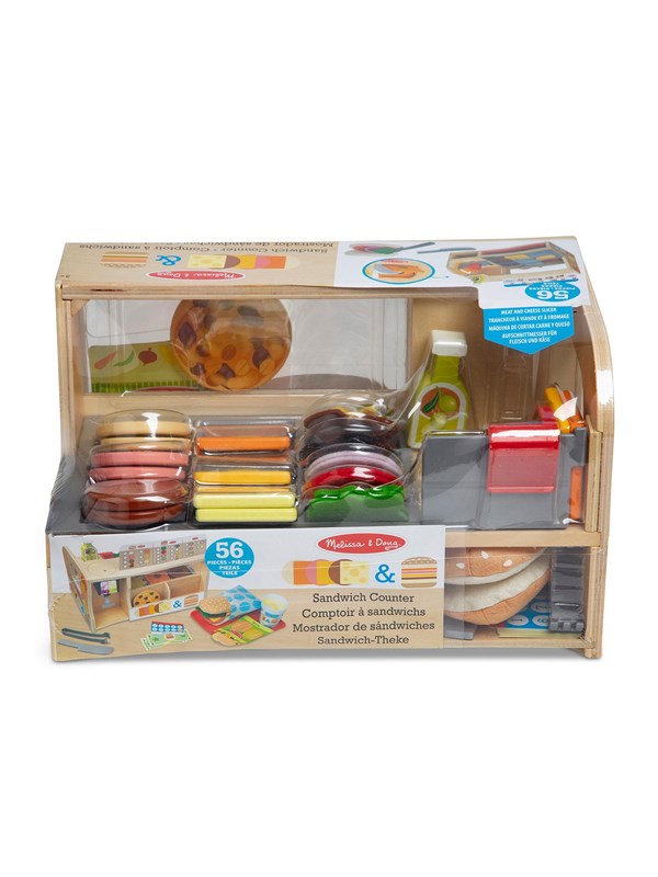 Melissa  Doug Wooden Playset Slice and Stack Sandwich Counter