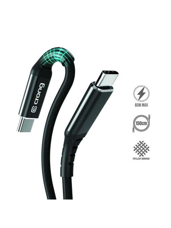 CRONG Armor Link - 60W PD 3A USB-C to USB-C Cable 150cm (Black)