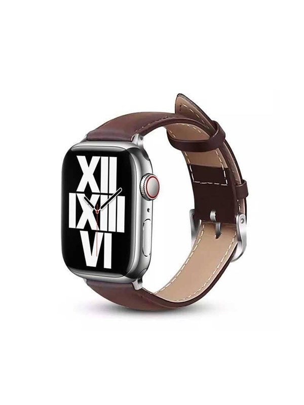 CRONG Noble Band - Genuine Leather Strap for Apple Watch 38/40/41/42 mm (Espresso)