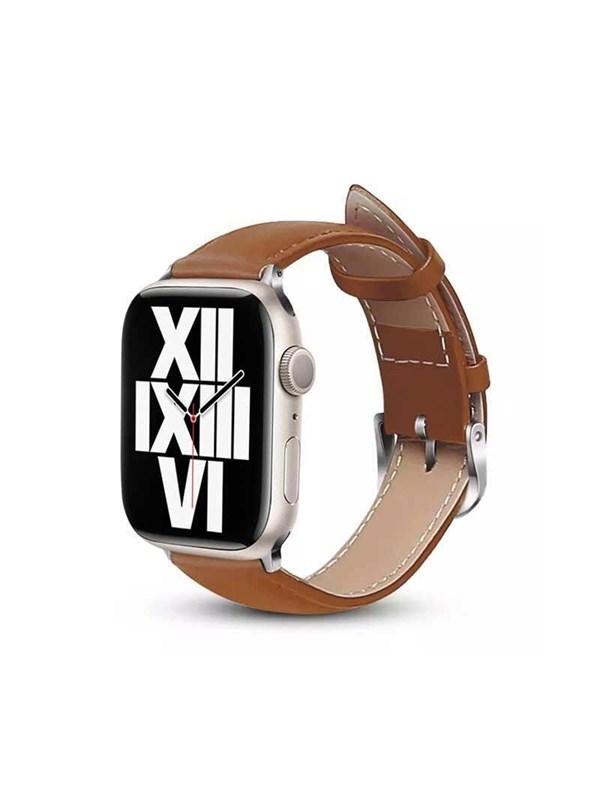 CRONG Noble Band - Genuine Leather Strap for Apple Watch 38/40/41/42 mm (Mocha)