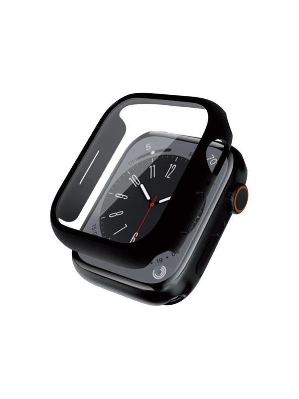 CRONG Hybrid Watch Case - Case with Glass for Apple Watch 44mm (Black)