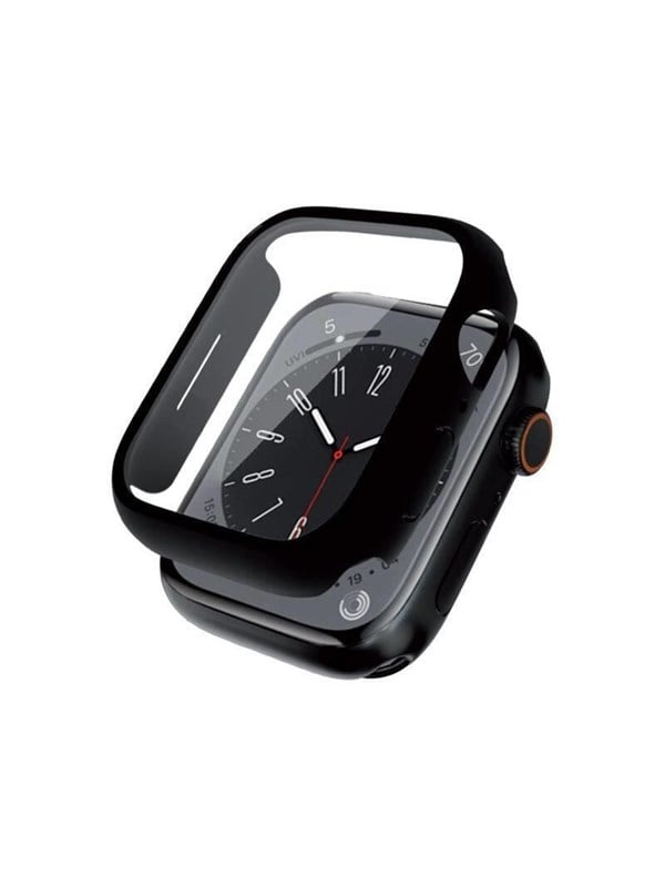 CRONG Hybrid Watch Case - Case with Glass for Apple Watch 45mm (Black)