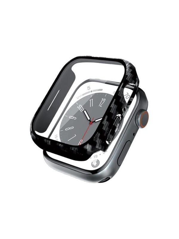 CRONG Hybrid Watch Case - Case with glass for Apple Watch 45mm (Carbon)