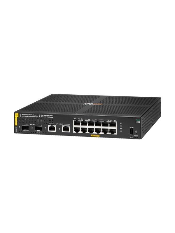 Hewlett Packard Enterprise HPE Aruba Networking CX 6000 12p 10M/100M/1G Class4 PoE 2p SFP 1G 139W Switch