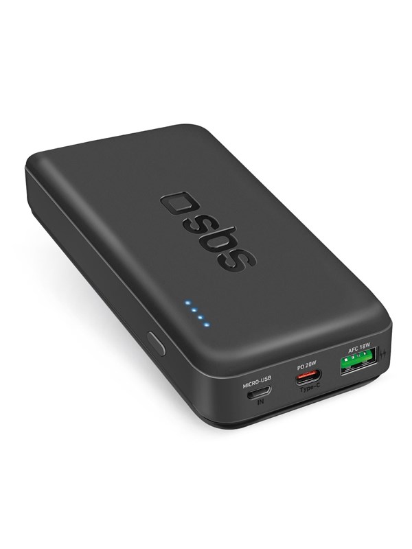SBS Powerbank TTBB20000PD20K 20000 mAh 20W PD USB-C USB-A Micro-USB - black Powerbank (Akku) - schwarz - 20000 mAh
