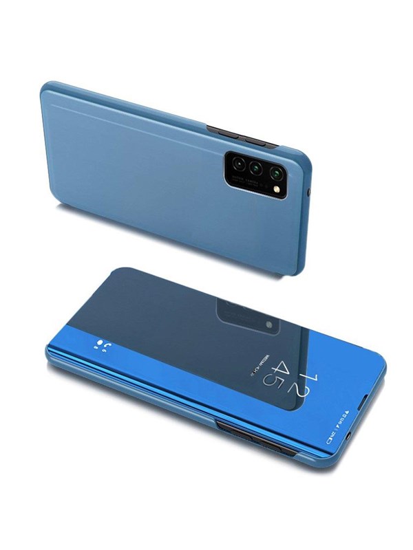 Hurtel Clear View Case Flip Cover for Samsung Galaxy A03s (166.5) Blue