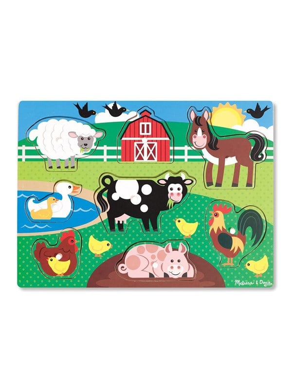 Melissa  Doug Wooden Peg Puzzle Farm Animals