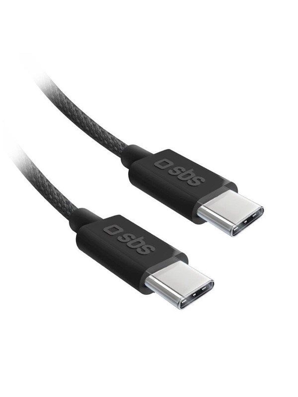 SBS TECABLETISSUETCK USB-C - USB-C 15m 60W braided cable - black