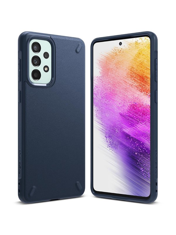 Robuste und flexible Hülle für Galaxy A73 Onyx Marineblau