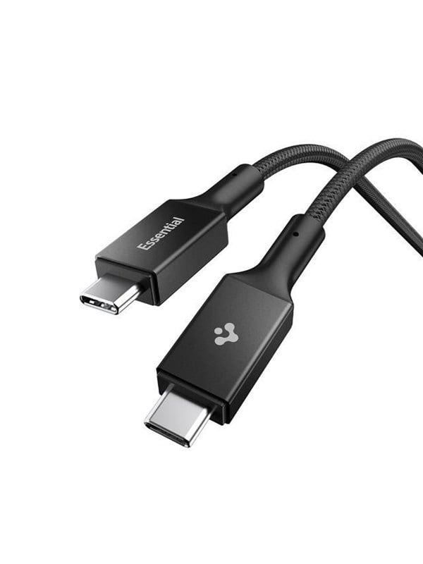 Spigen Essential USB C to USB C 100W Fabric Cable - black EB10015CC