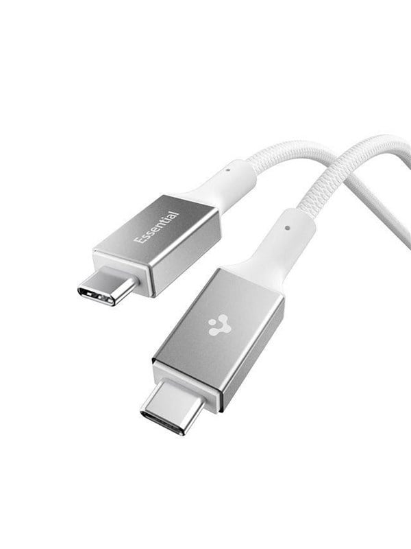 Spigen Essential USB C to USB C 240W Fabric Cable - white EB24015CC