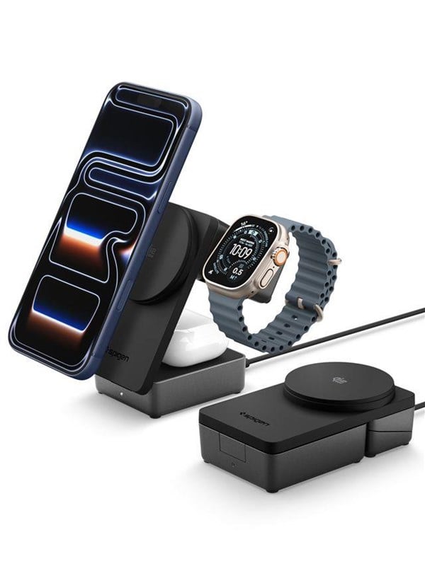 Spigen Essential MagSafe 3-in-1 Wireless Charger EF323MQ black