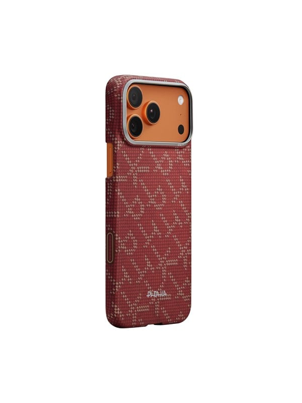 PITAKA Ultra-Slim Case - Monogram-Gold/Red - iPhone 17 Pro