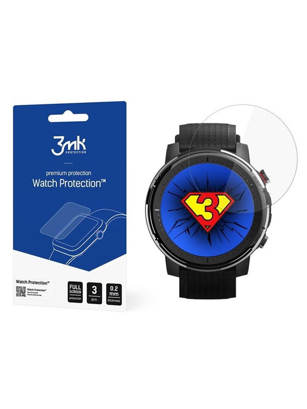 Image of 3mk Watch Protection v. FlexibleGlass hybrid glass on Xiaomi Amazfit Stratos 3