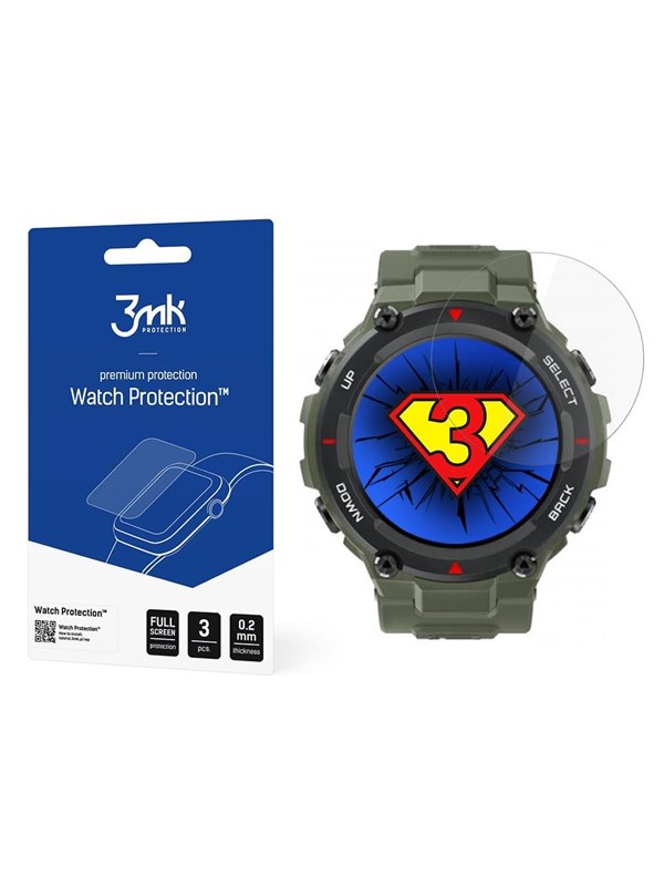 Image of 3mk Watch Protection v. FlexibleGlass hybrid glass on Xiaomi Amazfit T-Rex 1.3