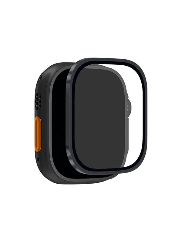 Puro Tempered Glass with Titanium Bezel for Apple Watch Ultra / Ultra 2 / Ultra 3M - Black