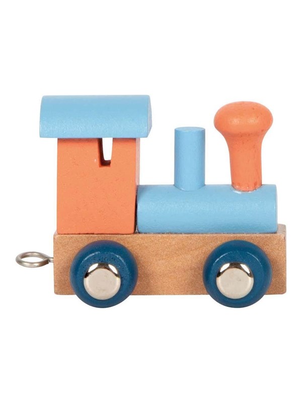 Small Foot - Wooden Letter Train Polar - Locomotive Salmon Pink - 12 pieces