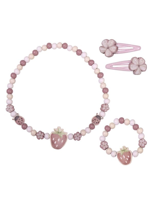 Little Dutch Wooden Jewelry Set Strawberry 4-piece.