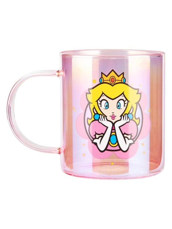 Paladone - Super Mario - Princess Peach Iridescent Glass - Becher