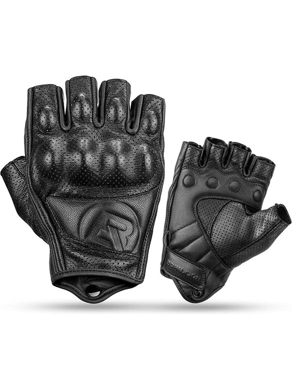 Rockbros 16220006005 XXL leather motorcycle gloves - black
