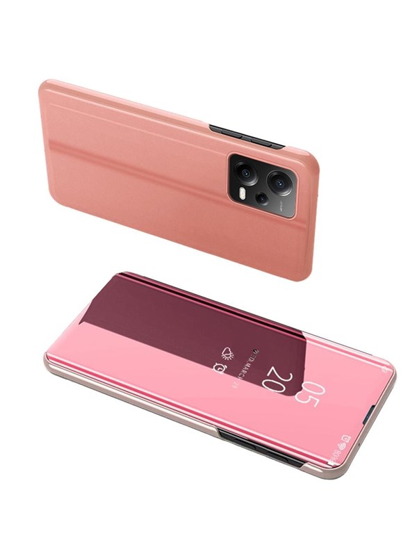 Hurtel Clear View Case for Xiaomi Redmi Note 12 5G / Poco X5 5G Flip Cover Pink