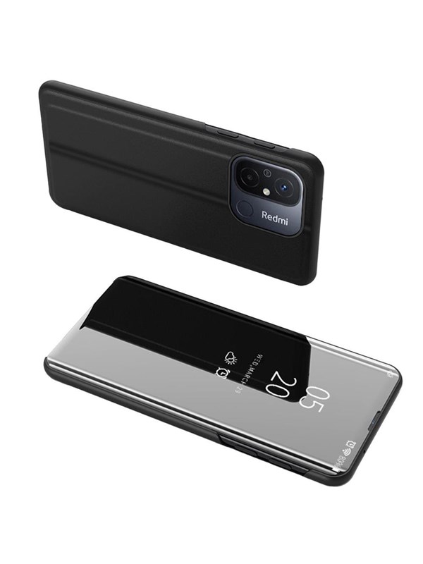 Hurtel Clear View Case cover for Xiaomi Redmi 11A / Poco C55 / Redmi 12C Flip Case Black