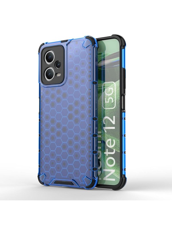 Hurtel Honeycomb Case for Xiaomi Redmi Note 12 5G / Poco X5 5G Armored Hybrid Case Blue