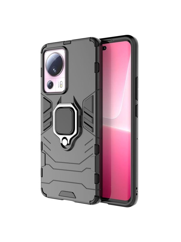 Hurtel Ring Armor Case for Xiaomi 13 Lite Armored Cover Magnetic Holder Ring Black