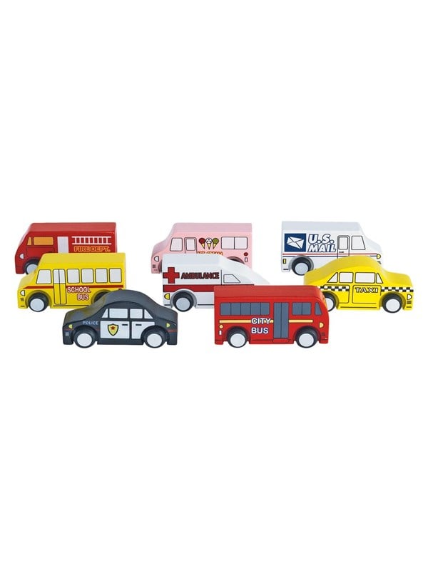 Colorations - Wooden Toy Trucks - 10-piece