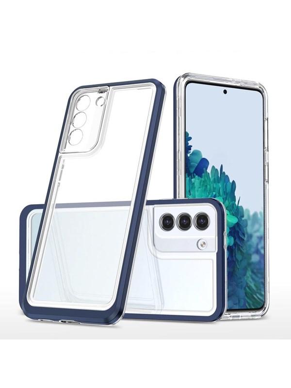 Hurtel Clear 3in1 Case for Samsung Galaxy S23+ silicone Cover with Frame Blue
