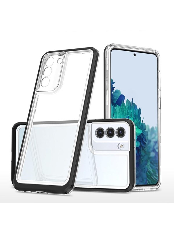 Hurtel Clear 3in1 Case for Samsung Galaxy S23 Silicone Cover with Frame Black
