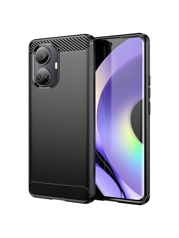 Hurtel Carbon Case for Realme 10 Pro Flexible Silicone Carbon Cover Black