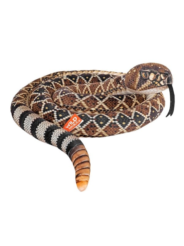 Wild Republic Plush Toy Living Earth Snakes 152 cm Western Diamondback Rattlesnake
