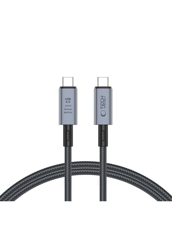 Tech-Protect UltraBoost Max USB-C 4.0 / USB-C 4.0 PD 240W 8K 40Gbps 1m Cable - Grey