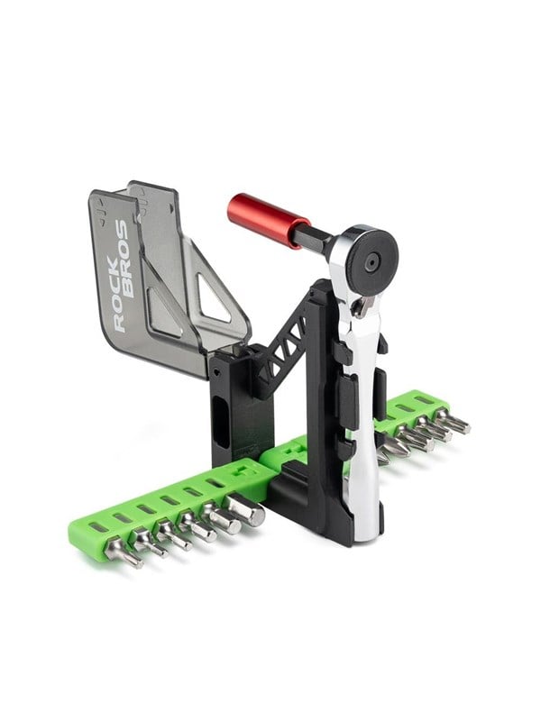 Rockbros Bike Tool Set with Mini Ratchet and Bits - Translucent Green