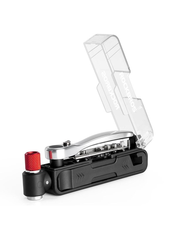 Rockbros Multitool Bike Tool Set with CO2 Pump and Ratchet Wrench - Black