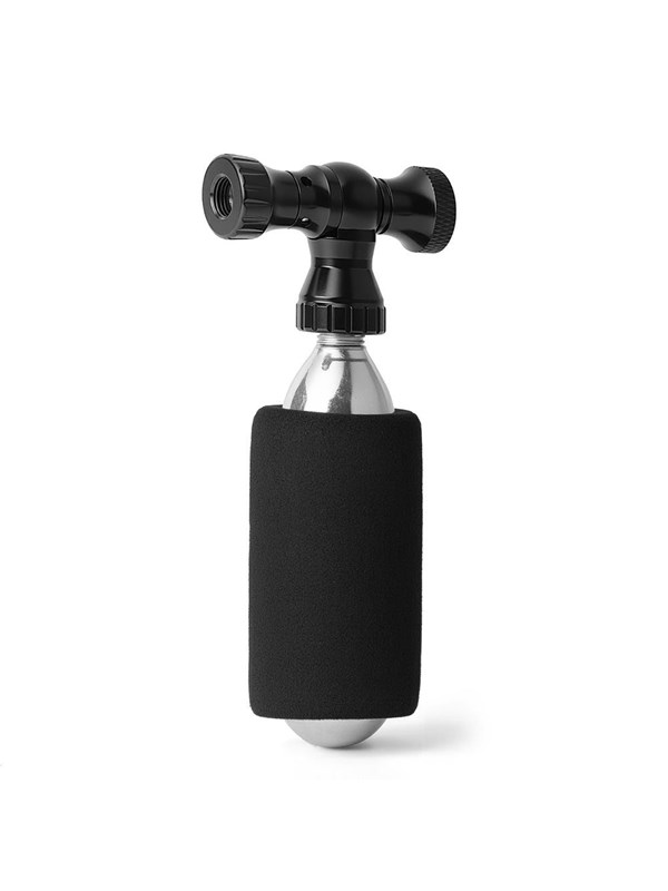 Rockbros CO? pump aluminum alloy valve head cartridge-free Presta/Schrader compatible - black