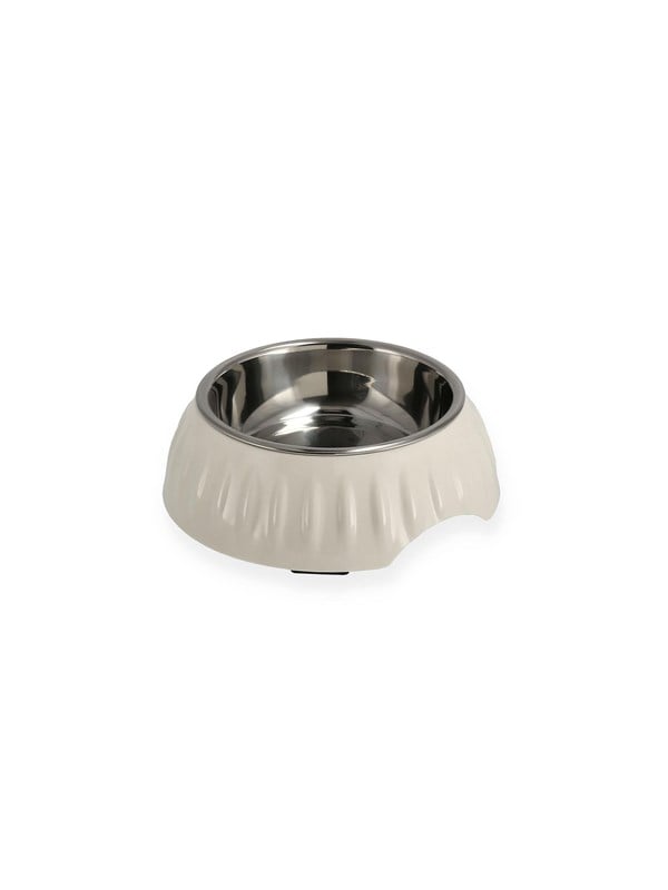 Retro-Futter- und Wassernapf Weiß Mittel 350ml 18x55cm