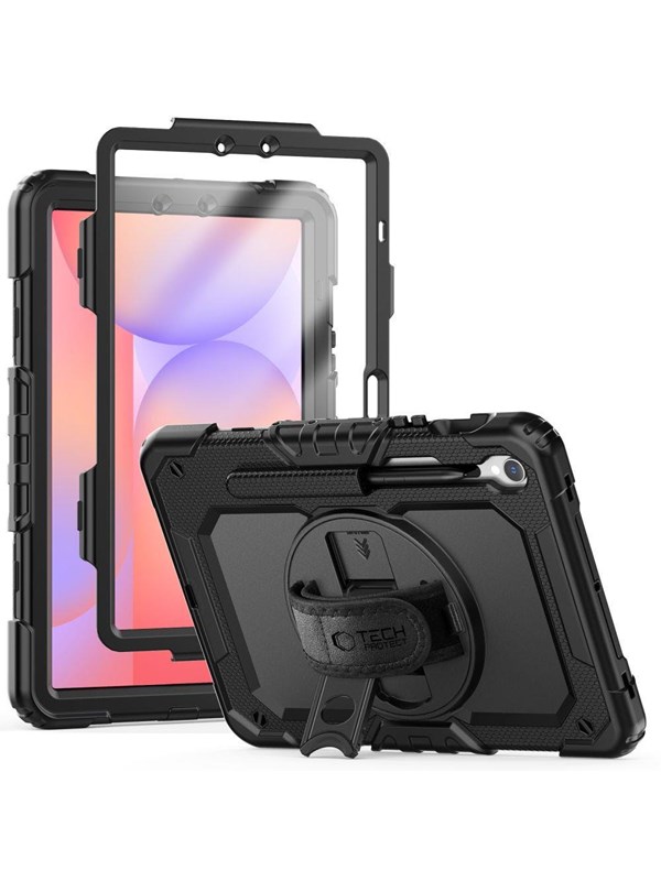 Hülle für Samsung Galaxy Tab S10 Lite / Tab S10 FE / Tab S9 FE / Tab S9, Tech-Protect, Solid360, Schwarz