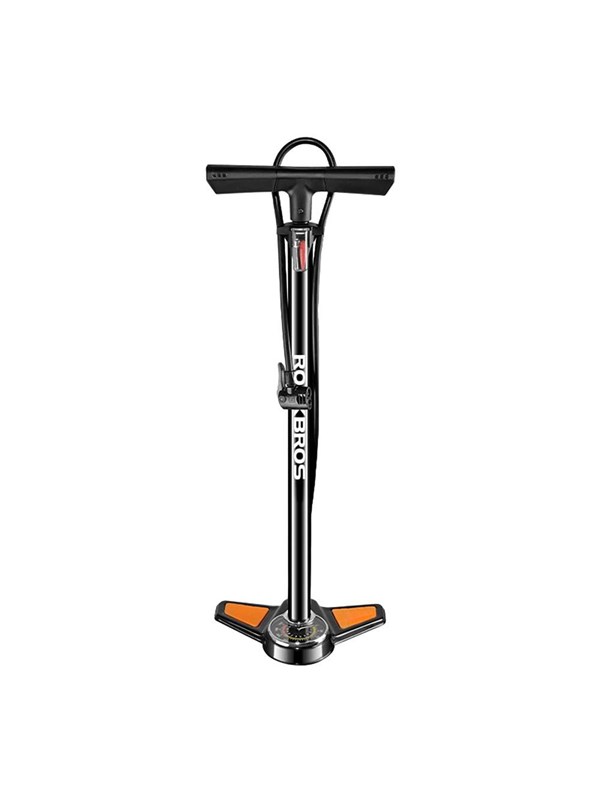 Rockbros GP6532B Floor Pump with Pressure Gauge - Black and Orange