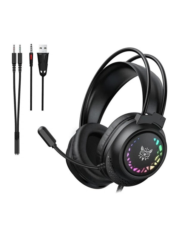 ONIKUMA X92 kabelgebundene Gaming-Kopfhörer USB und 3,5 mm mit Mikrofon und RGB schwarz