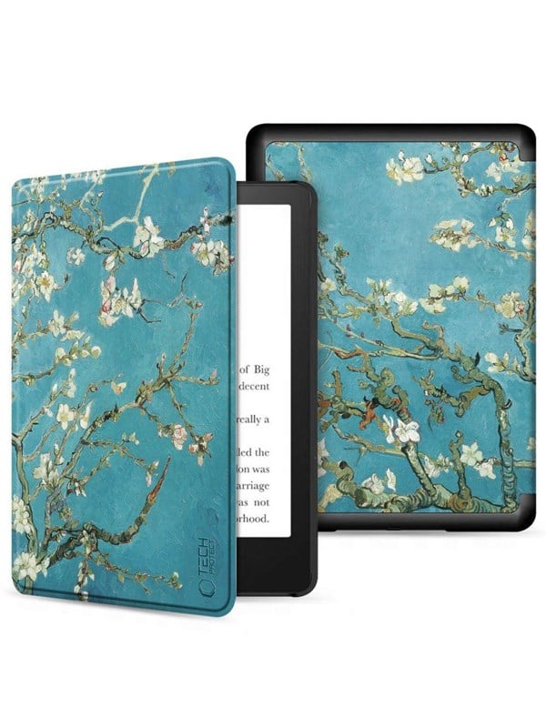 Tech-Protect SmartCase for Kindle 11" 2022 - Blue with Sakura Flowers