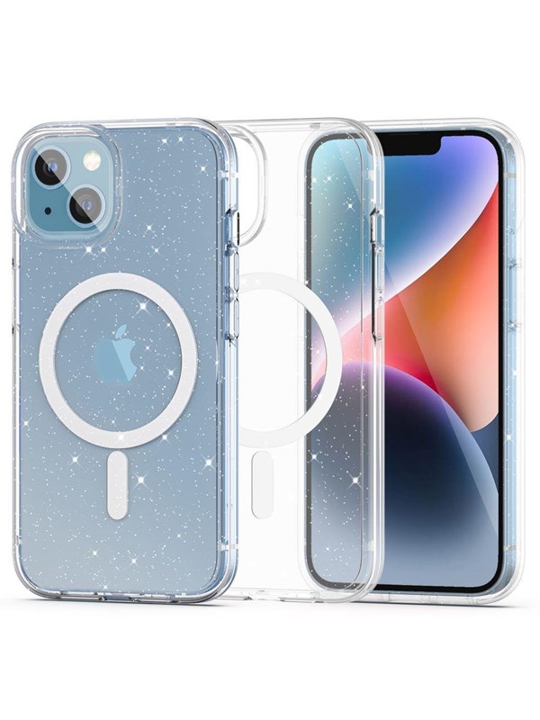 Tech-Protect FlexAir Hybrid MagSafe Case for iPhone 13 / 14 - Clear Glitter