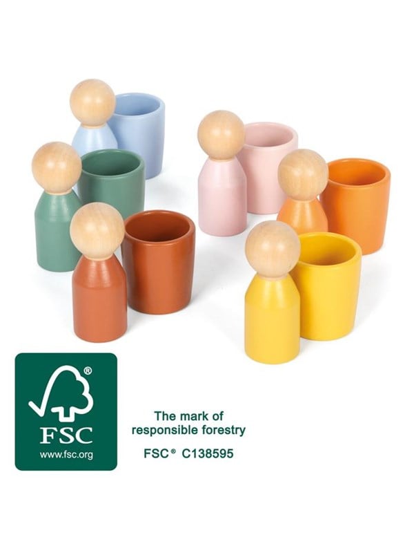 Small Foot - Wooden Montessori Sorting Cup with Figures