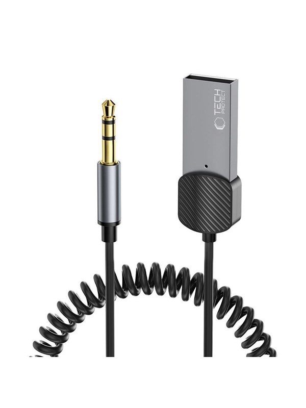 Tech-Protect UltraBoost audio mini jack 3.5mm (male) / Bluetooth adapter - grey