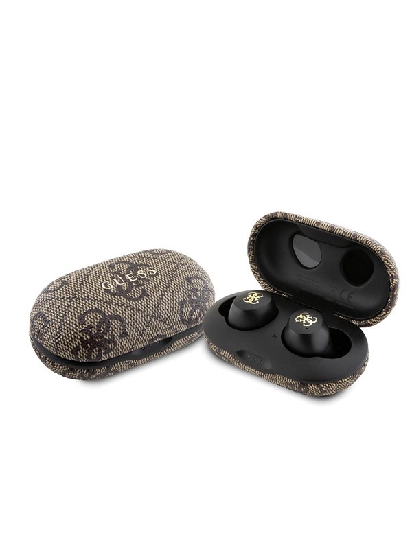 GUESS 4G Metal Bluetooth headphones with ENC docking station - brown