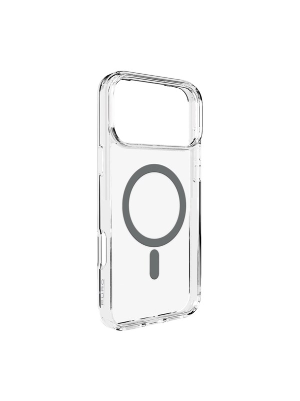 Puro Lite Mag TPU+PC Case Compatible with MagSafe for iPhone 17 Pro - Transparent with Gray Ring