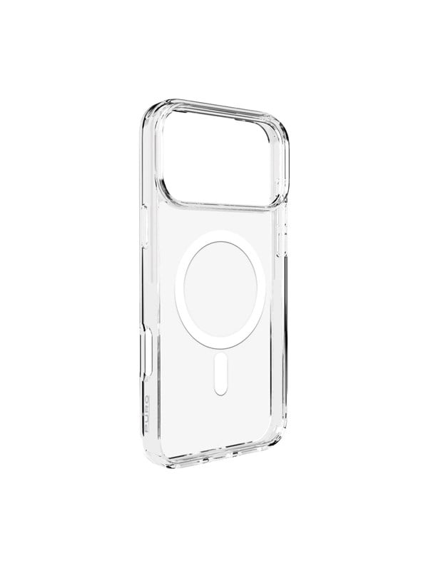 Puro Lite Mag TPU+PC Case Compatible with MagSafe for iPhone 17 Pro - Transparent with White Ring