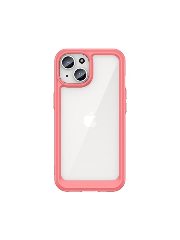 Hurtel iPhone 15 Plus Outer Space Reinforced Case with a Flexible Frame - Red